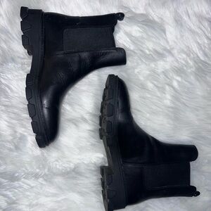 Black Leather Ankle Boots